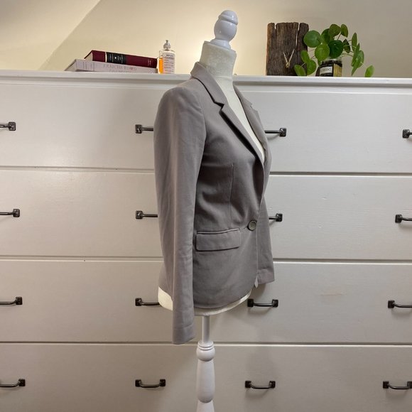 H & M One Button Blazer + Grey + Size 4 - Picture 4 of 7